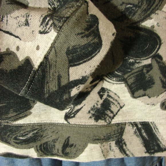 Floral Greys Grays Pull Over Sweatshirt XL LOGG french terry soft comfortable - Picture 11 of 12